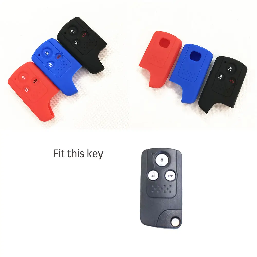 

FIT FOR HONDA CIVIC ACCORD EURO CR-V ODYSSEY SILICONE 3B KEY REMOTE HOLDER CASE COVER FOB ACCESSORIES