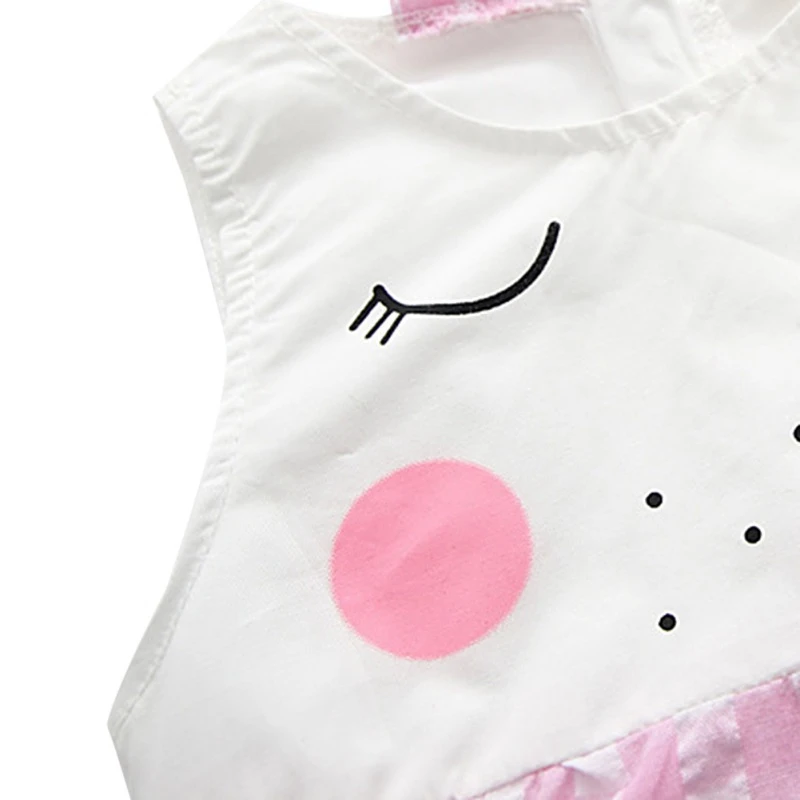 Милое платье для маленьких девочек летнее Повседневное в клетку без рукавов с