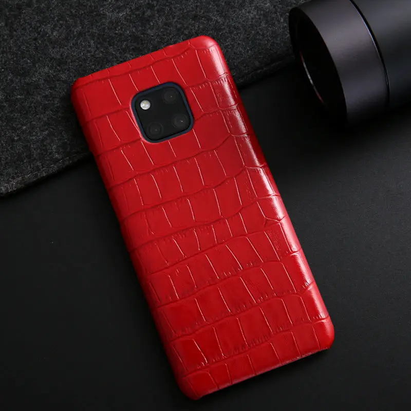 Чехол MAKEULIKE из натуральной кожи для huawei mate 20 Pro, Роскошный Жесткий чехол с аллигатором для телефона, чехол для huawei mate 20 20X 20Pro - Цвет: Красный