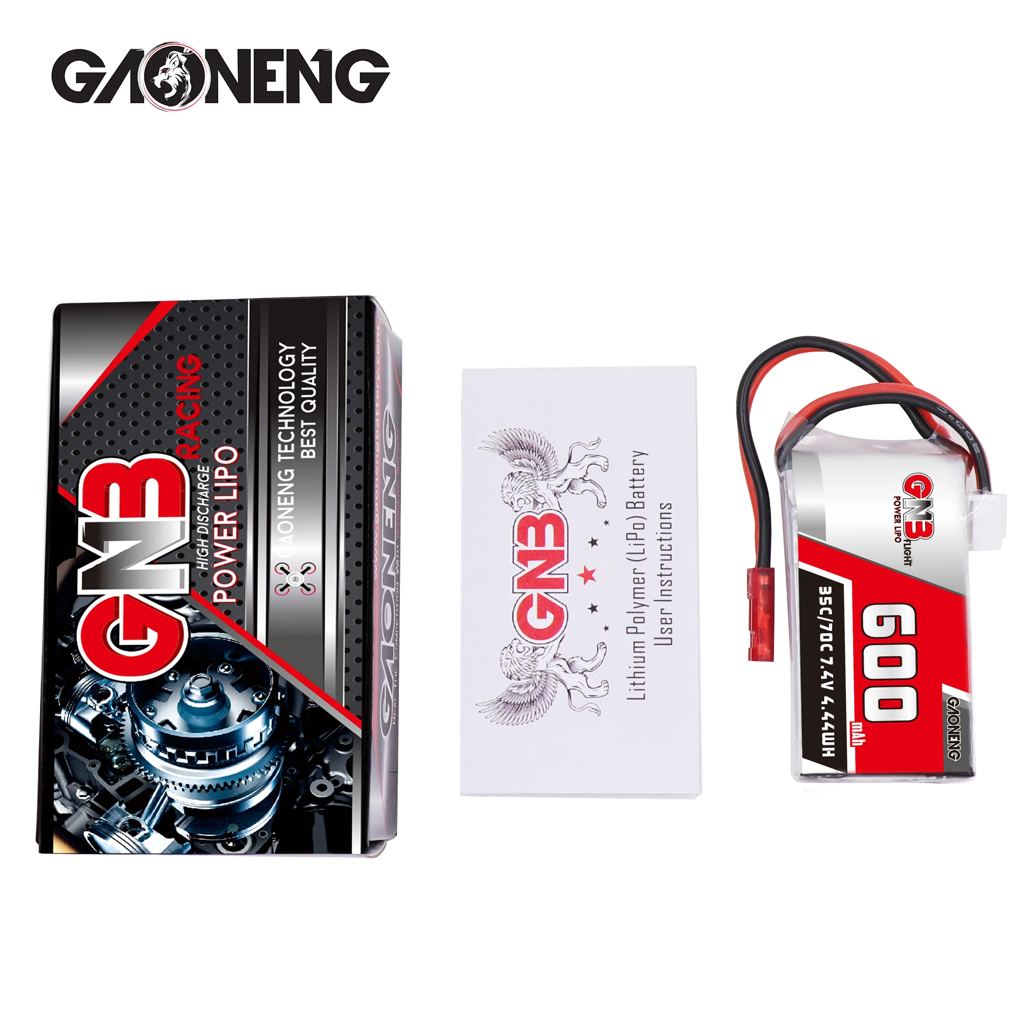 2 шт Gaoneng 600mAh 2S 7,4 V 35C/70C Lipo аккумулятор с разъемом JST/XT30 для DYS FPV гоночный Дрон 4 оси RC Дрон FPV гоночный Дрон