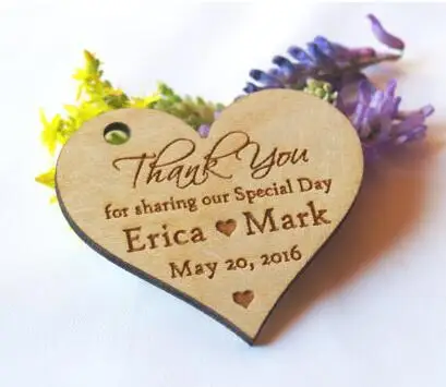50 шт на заказ спасибо деревенские свадебные деревянные подарочные бирки