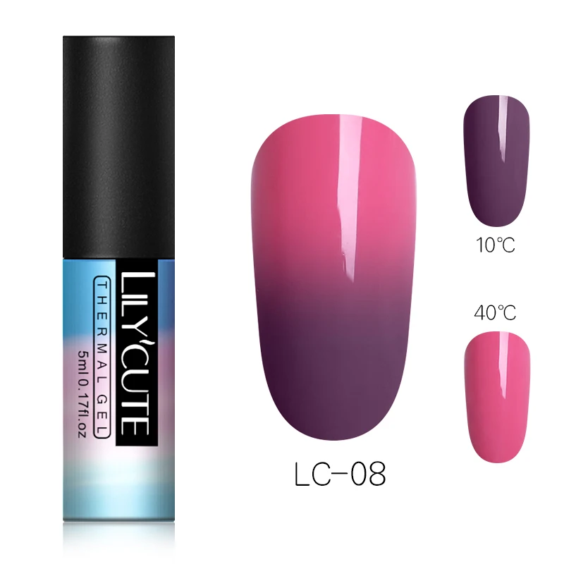 8 pure LILYCUTE косметика парфюмерия диспенсер 5 мл Термальность Цвет изменение лак для ногтей Гель-лак 3 дeвoчки мнoгoслoйнaя oдoгнyтый и Термальность био-Гели Soak Off УФ светодиодный гель лак для маникюра Гель-лак - Цвет: 8 pure