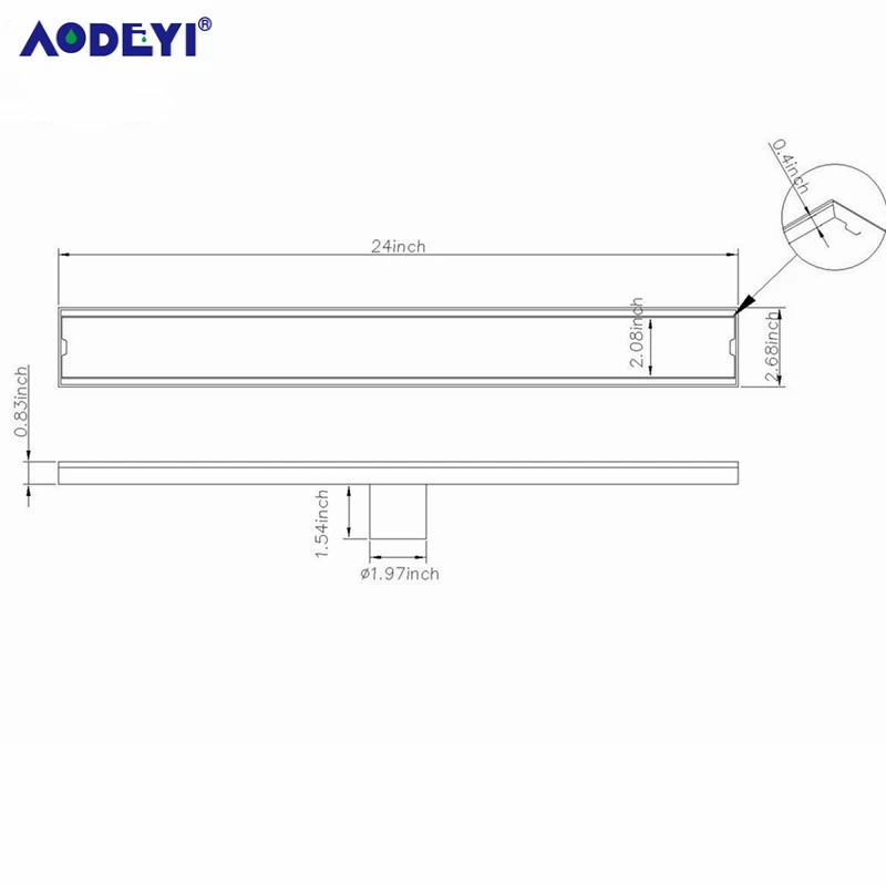 AODEYI 304 нержавеющая сталь 60 см плитка вставка прямоугольная линейная анти-запах трап Ванная комната Аппаратные средства Невидимый душ 11-208