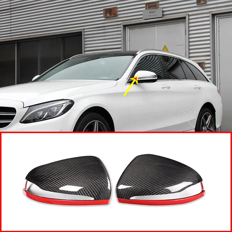

Real Carbon Fiber Car Side Rearview Mirror Cap Cover Trim For Mercedes Benz C w205 E W213 GLC-Class X253 S Class w222 For LHD