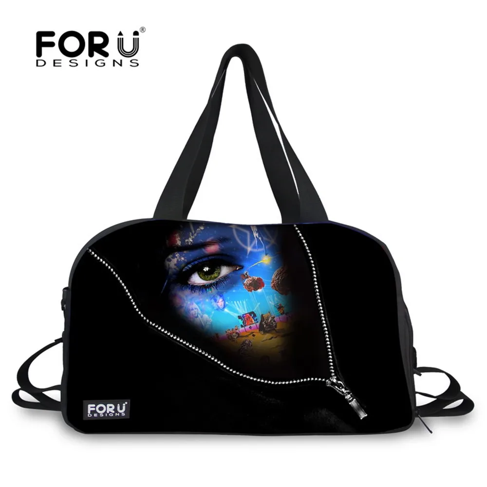 FORUDESIGNS/Черная спортивная сумка для портрета женская занятий танцами и йогой