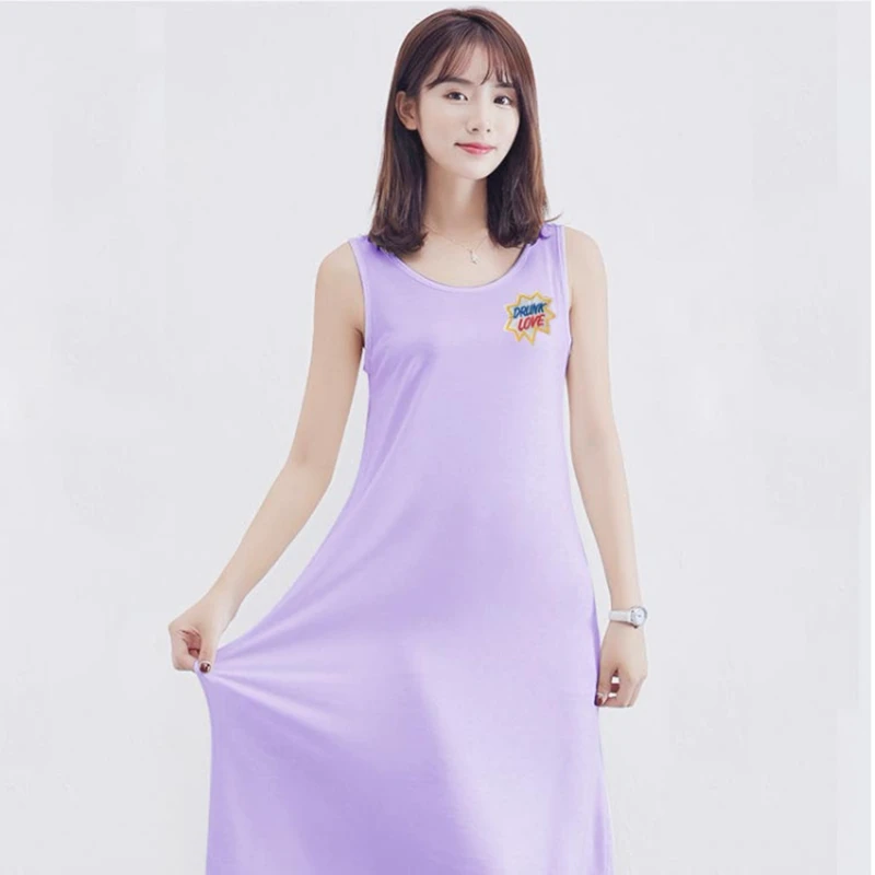 Летнее Ночное платье однотонное ночное белье большая маятниковая ночная рубашка