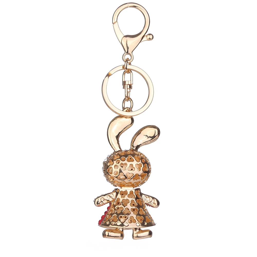 Cute Rhinestone Rabbit Pendant Women Key Chain Bag Purse Decoration Keyring | Украшения и аксессуары