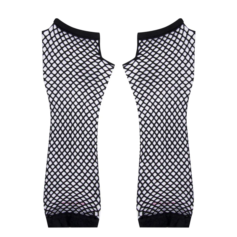 Перчатки Ажурные кружевные без пальцев Стильные повседневные однотонные черные