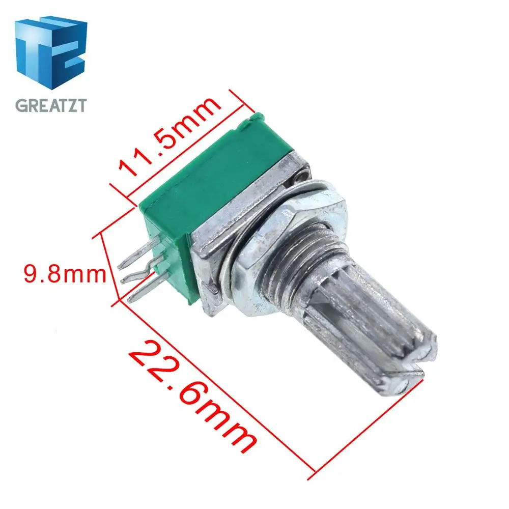 10 шт. GREATZT B5K B10K B20K B50K B100K B500K аудио усилитель герметичный потенциометр 15 мм вал 3