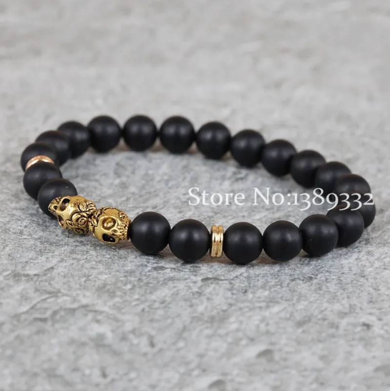 2017 Новый дизайн мужские браслеты сделанные 8 мм матовые бусы из камня с античным