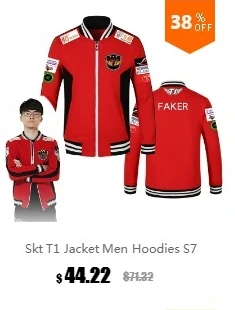 Толстовки для мужчин Sktt1 Faker светоотражающий пуловер с длинным рукавом S7 Telecom толстовки хлопок Skt Wolf Skt T1 Униформа пальто для женщин Z40