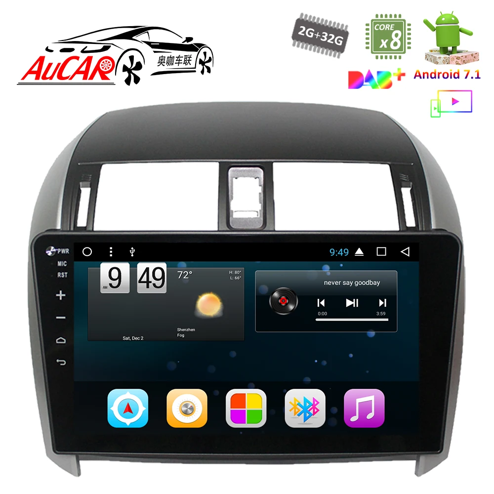 

Android 7,1 10,1 дюймов GPS навигационная система для Toyota Corolla 2007-2013 Восьмиядерный 1024*600 радио с Bluetooth и GPS WIFI 4G стерео