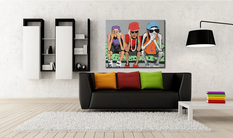 100% ручная роспись для женщин курения Настенная картина новый дизайн маслом на