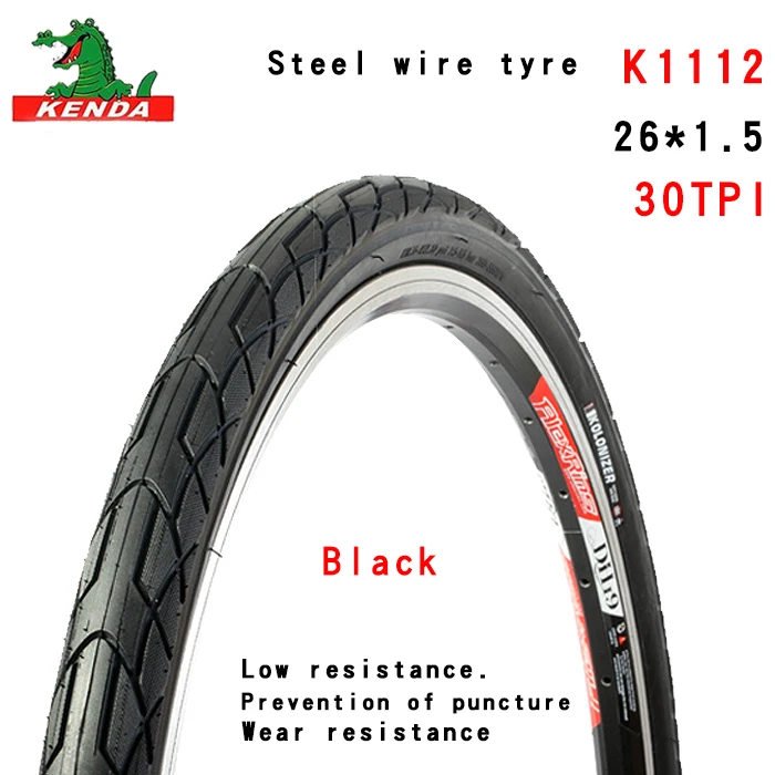 26X1.5 black Kenda велосипедные шины K1112 26 дюймов анти прокол 26*1,5 1,75 складной 60TPI стальная проволока шины 30TPI горный велосипед шины - Цвет: 26X1.5 black