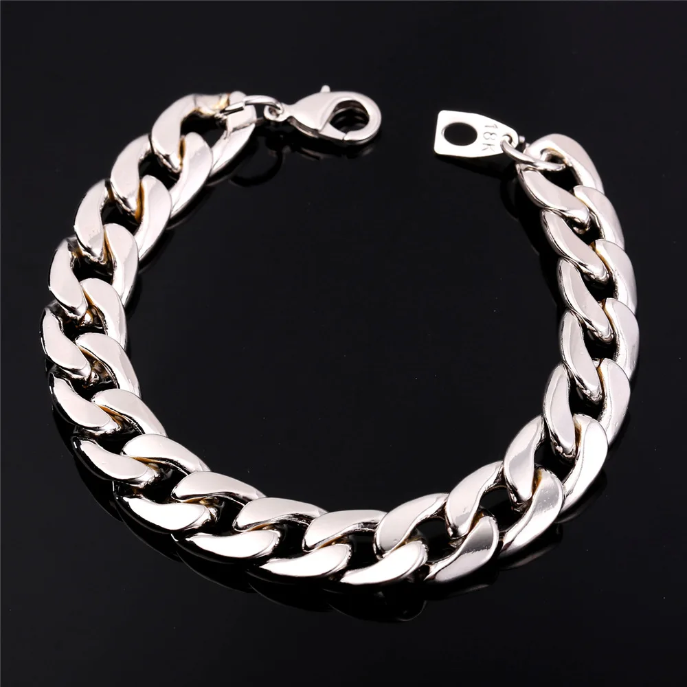 Мужской браслет цепочка из панцирного плетения 11 мм|curb chain bracelet|bracelet men jewelrychain