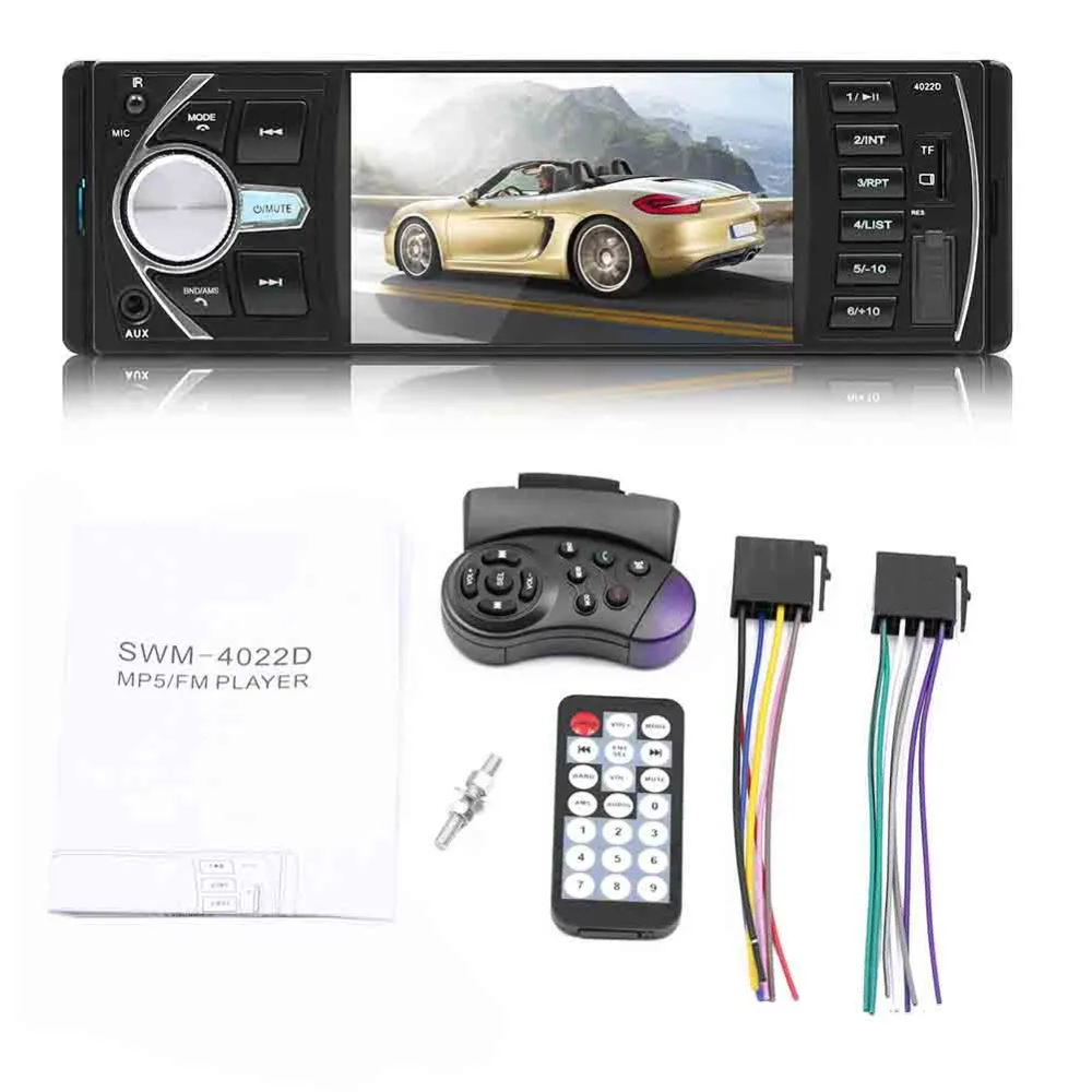 Vinerone Car Radio Stereo Bluetooth Audio Player 4x60 USB AUX FM MP3 Auto Support Rear View Camera Autoradio 1din | Автомобили и