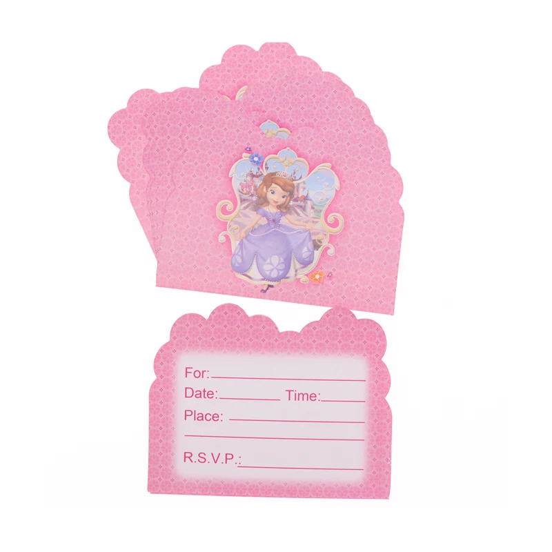10 шт/Принцесса София пригласительная карта детский душ день рождения Свадебное