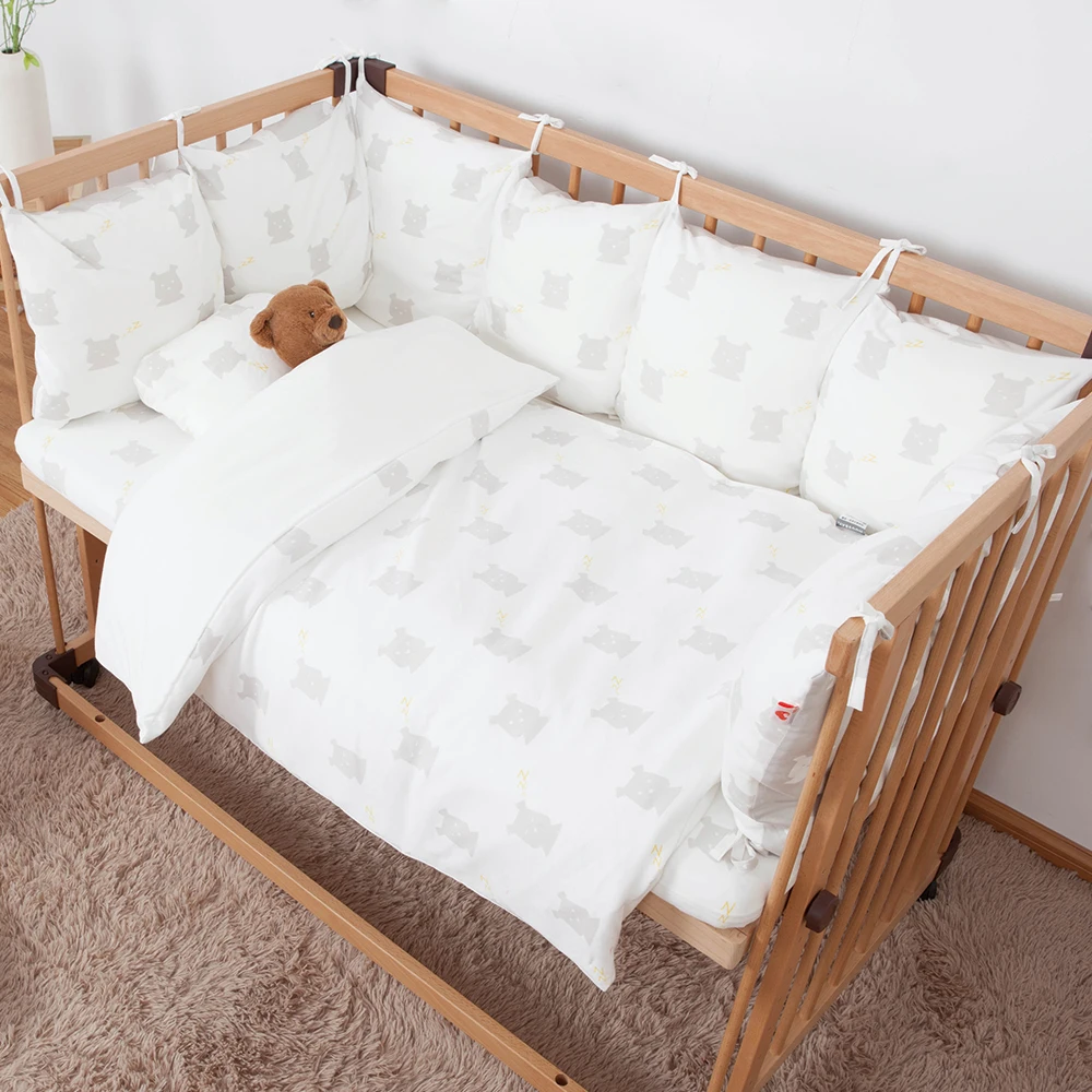 

Baby Bumper Newborn Baby Sleeping Bedding Sets Cartoon Bear Soft Safe Toddler Protector Infant Room Decor Baby Bed Bumper 2019
