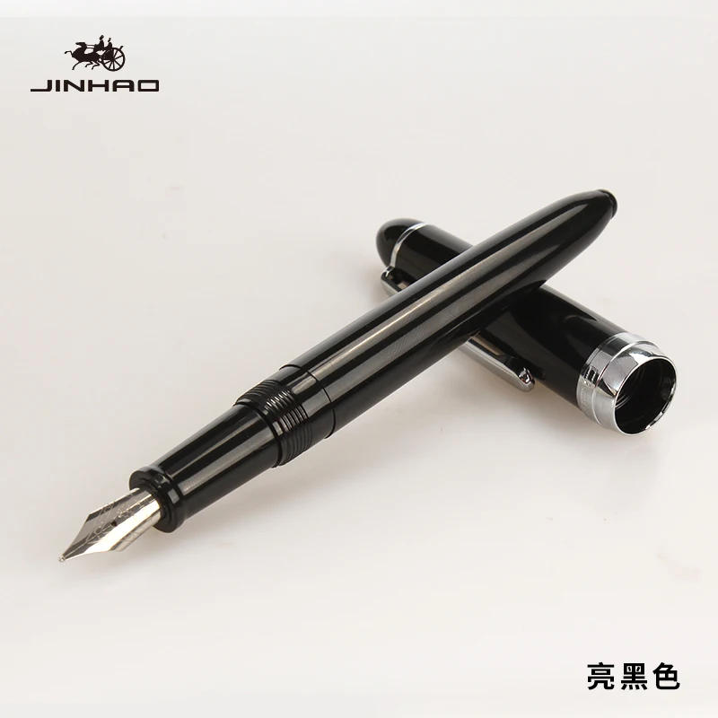 Black Jinhao 992 Милая прозрачная цветная авторучка с 0,5 мм F наконечником, полимерные чернильные ручки для письма, школьные принадлежности - Цвет: Black