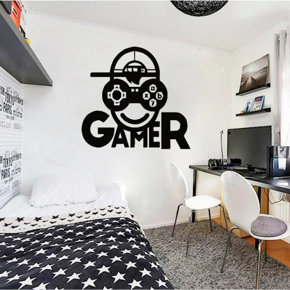 

Gamer Xbox Wall Stickers Quote Art Wall Decals Home Decoration Kids Room Mural Room Decors Pattern Self Adhesive Removable B271