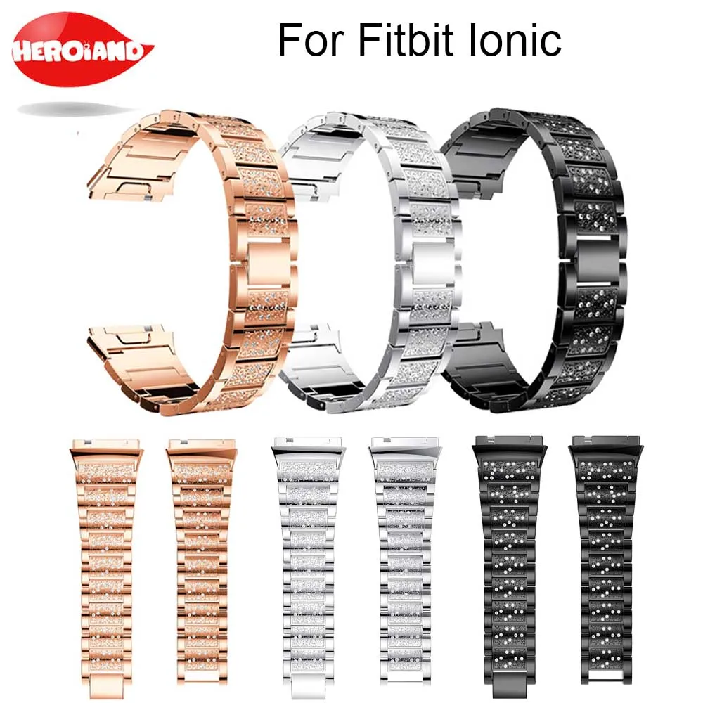 Роскошный браслет из нержавеющей стали со стразами ремешок на запястье для Fitbit
