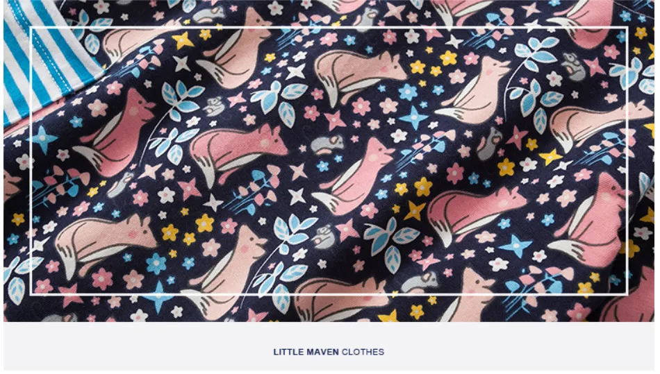 Little maven kids brand clothes 2018 autumn dress new baby girls Cotton fox print girl pockets dresses S0375 | Детская одежда и