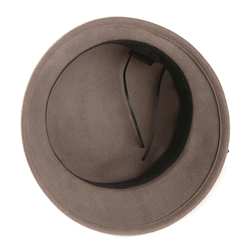 Модные Винтаж элегантная однотонная шерсть Цветочный Fedoras Шляпы для женщин