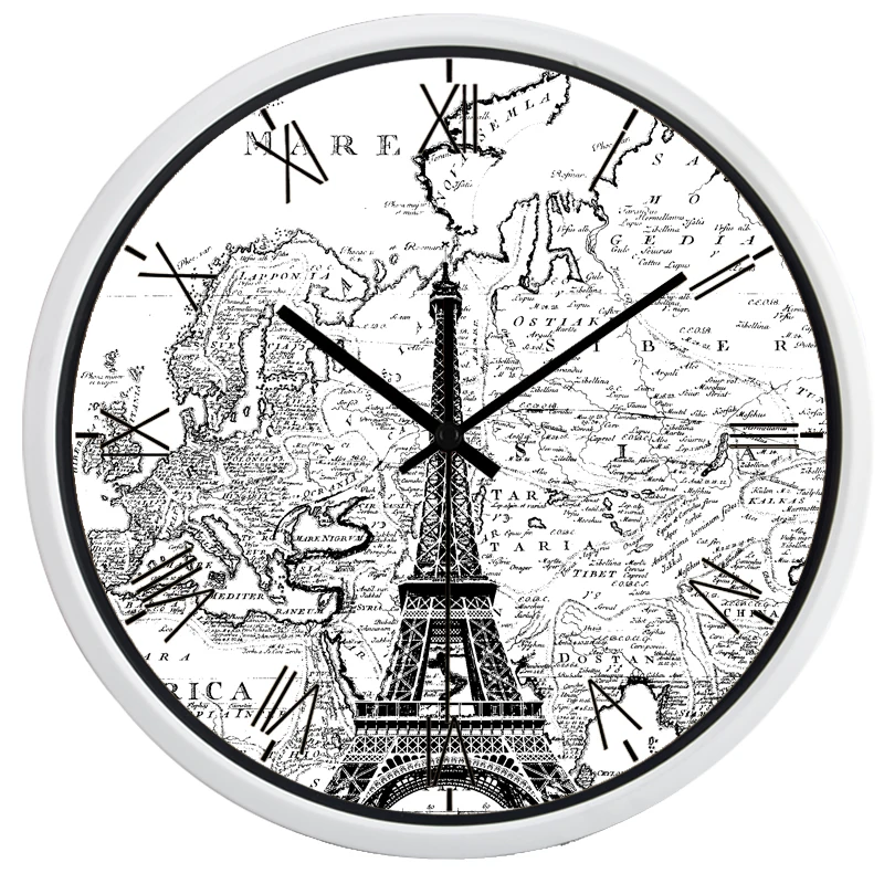 Винтажные ностальгические европейские цифровые настенные часы Круглые