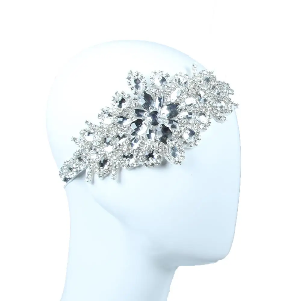 

vintage 1920s Flapper Headpiece Crystal Applique wedding Headband for Bride Hairband Handmade