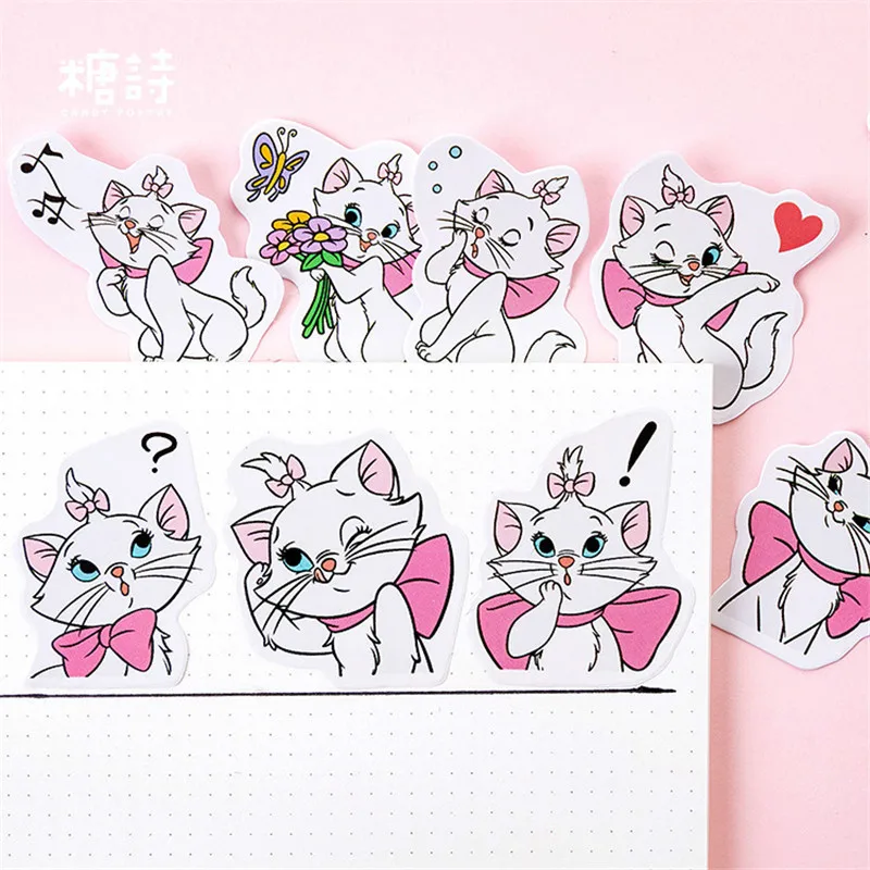 45 шт./компл. kawaii Закладка стильная новая милая кошка узор дневник наклейки