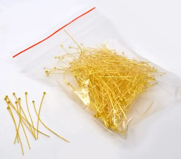 

DoreenBeads 300 PCs Gold color Ball Head Pins 0.5x50mm(24 gauge)