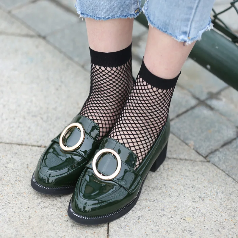 Новые модные сетчатые колготки в клетку наличии женские пикантные тонкие чулки