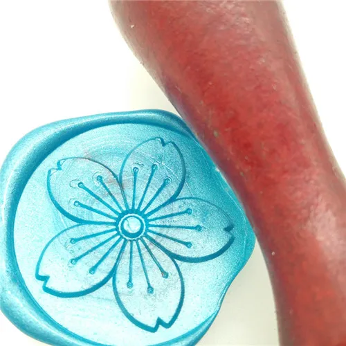 1 шт. печать на воске сакуры цветах вишни с деревянной ручкой конверте для