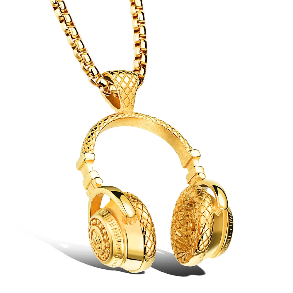 Ювелирные изделия в стиле хип-хоп мужское ожерелье из нержавеющей стали Музыка