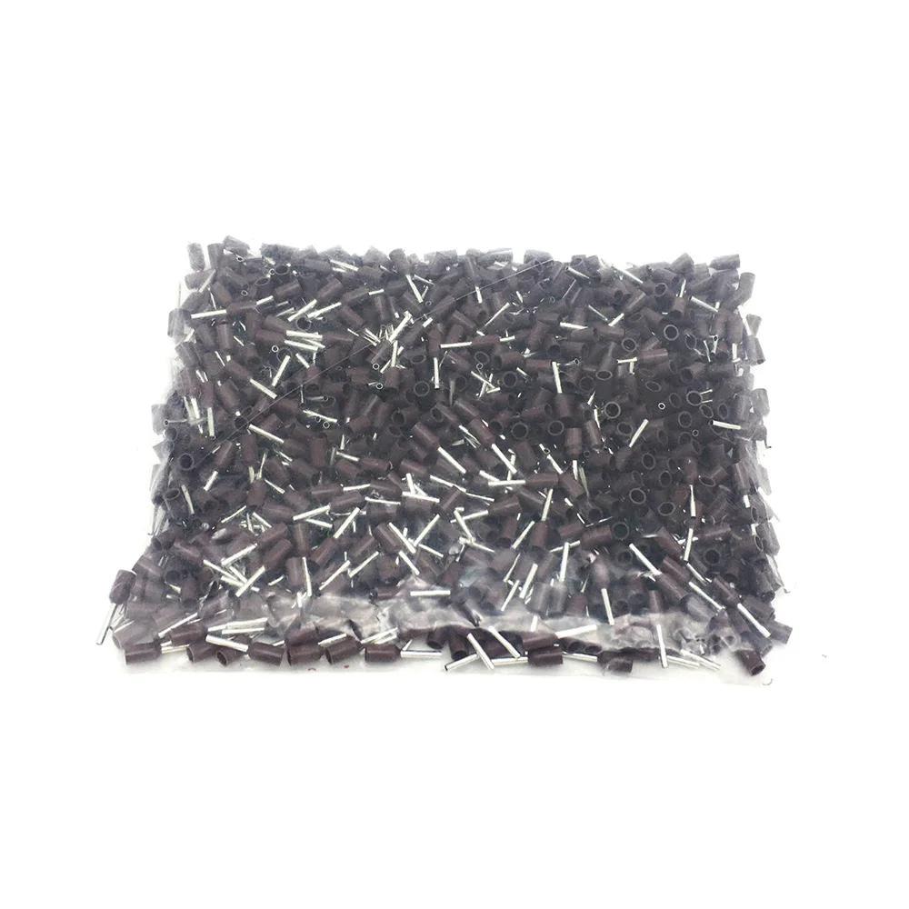Brown 100pcs 100 шт. E0508 E7508 E1008 E1508 E0308 электрические клеммы трубчатые изолированные концевые клеммы кабель провода разъемы - Цвет: Brown 100pcs