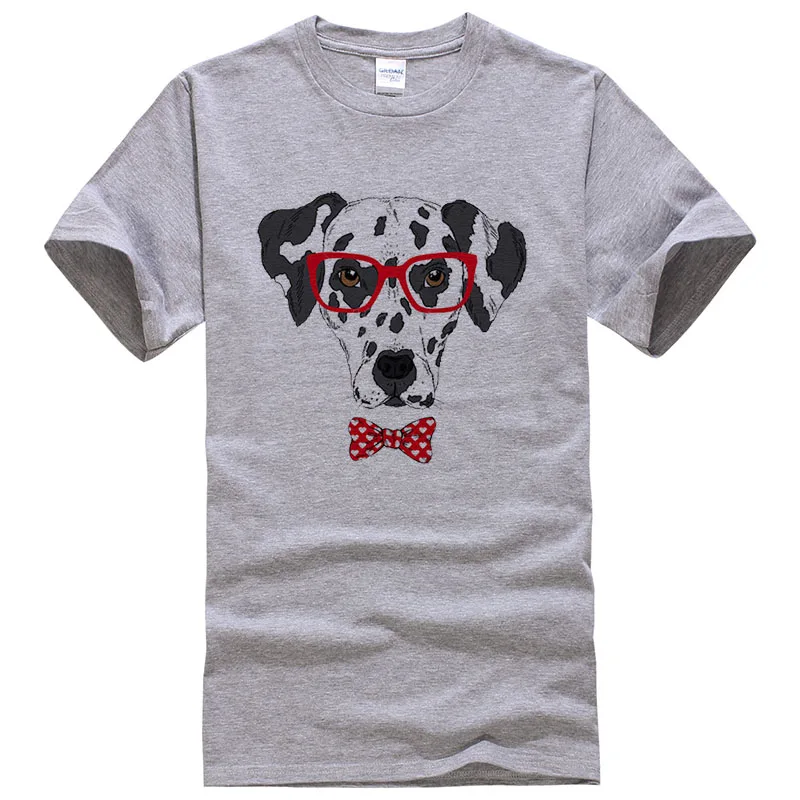2017 Модная хлопковая Футболка с круглым вырезом и принтом собаки мужские женские