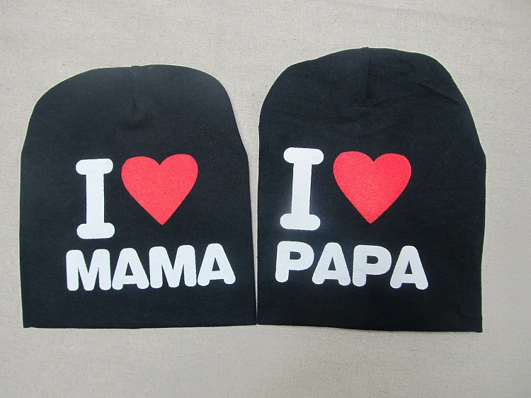 1 шт. Детская Хлопковая Шапка бини с надписью I LOVE PAPA MAMA|infant hat|baby hathats for boys |