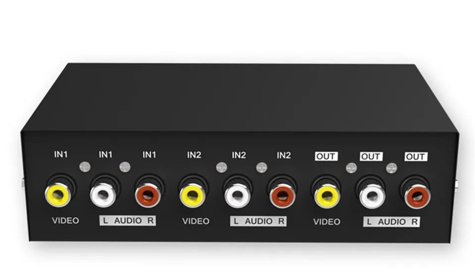 SmileMango Переключатель RCA AV 2 входа 1 выход Селекторный переключатель для аудио и