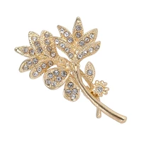 crystal gold colour flower brooches for women wedding bridesmaid rhinestone bouquet brooch pin dress clothing accessories