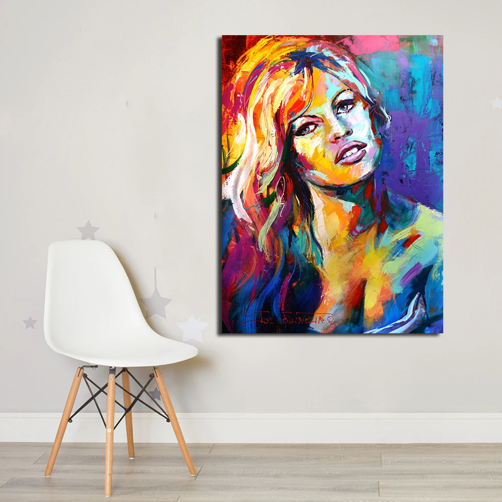 Картина маслом на холсте JQHYART Brigitte Bardot домашний декор настенные картины для