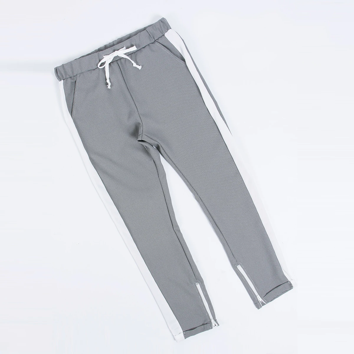 Мужские длинные штаны в полоску, эластичные, с высокой талией, облегающие, для пробежек, в клетку, спортивные штаны, повседневные мужские штаны, верхняя одежда размера плюс