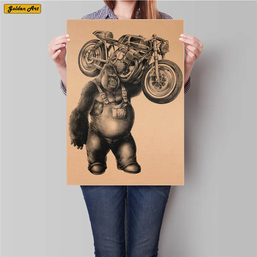 Винтажный постер из крафт бумаги 45 5x31 5 см|kraft paper poster|wall stickerpaper poster |