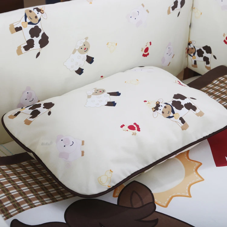 Комплект детской кроватки с вышивкой из 7 предметов 100% хлопок детская кроватка