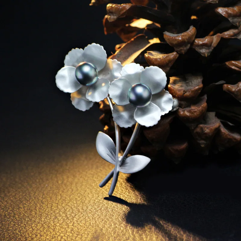 Изысканная Посеребренная Брошь с искусственным жемчугом заколка на шарф