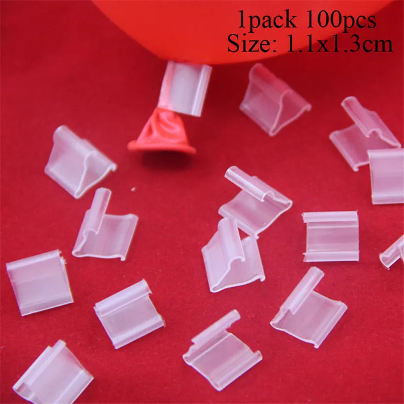 100pcs clips Подставка для воздушных шаров, держатель для украшения свадебного стола, аксессуары для воздушных шаров, уплотнительная клипса, декор для детского дня рождения - Цвет: 100pcs clips