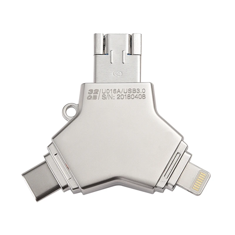 USB флеш-накопитель Kismo 4 в 1 металлический 3 0 для iphone X 8 7 Plus S8 S9 Note Android ПК | Компьютеры