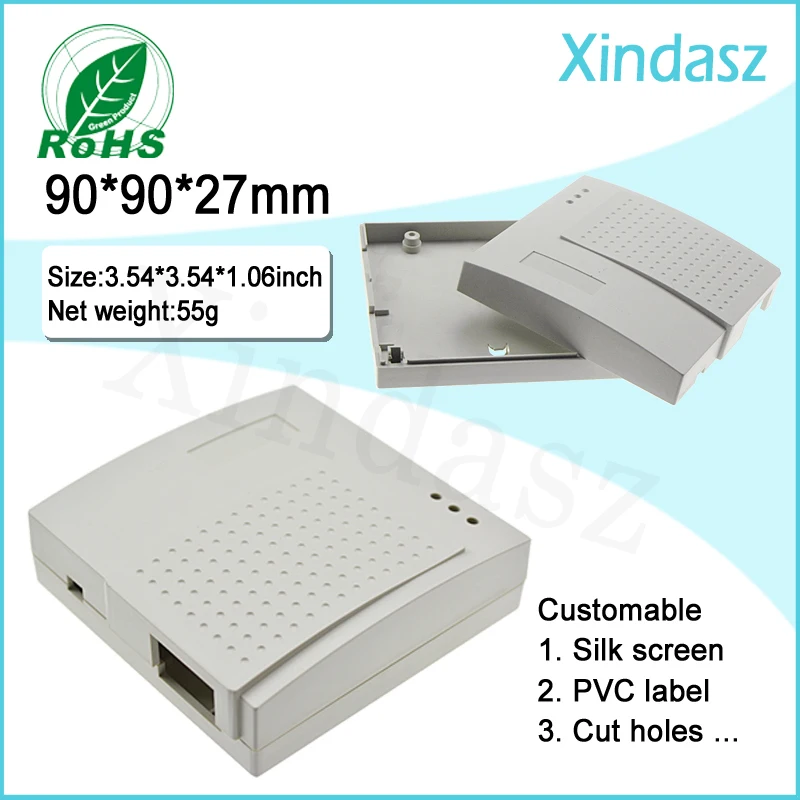 Пластиковый контроллер коробки светодиодный корпус драйвера 90*90*27 мм бесплатная