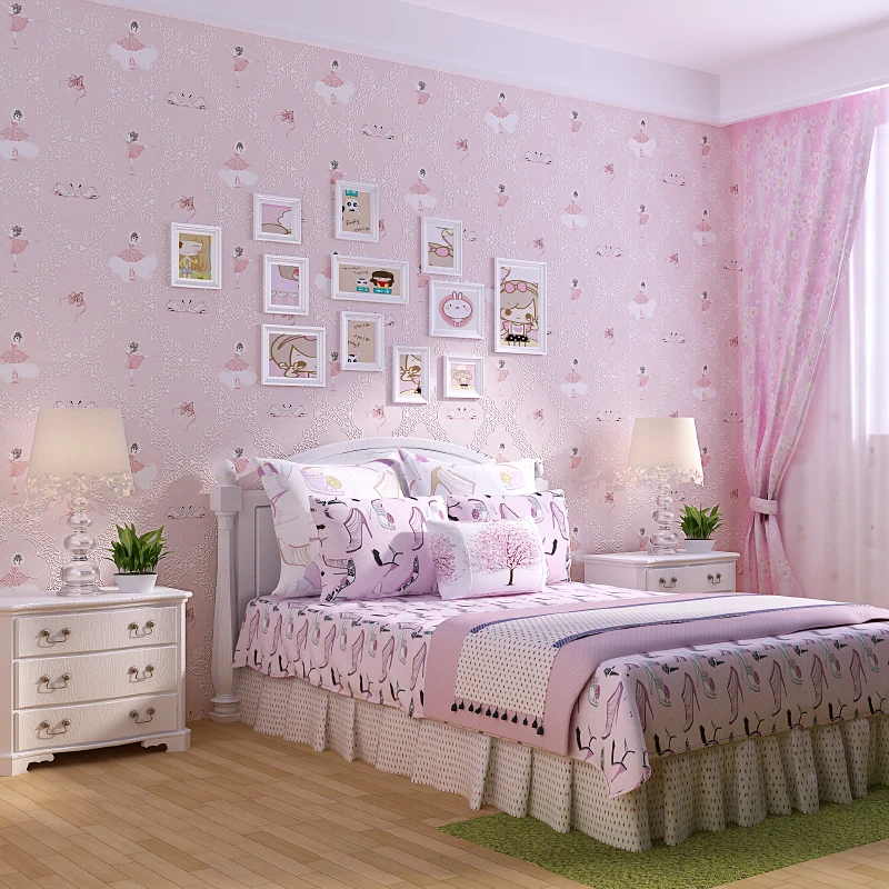 3D Self Adhesive Wallpapers Dancing Girls Wallcoverings Vintage decal for Kid Room Wallpaper &ampWall Paper papel de parede 5 Meter |