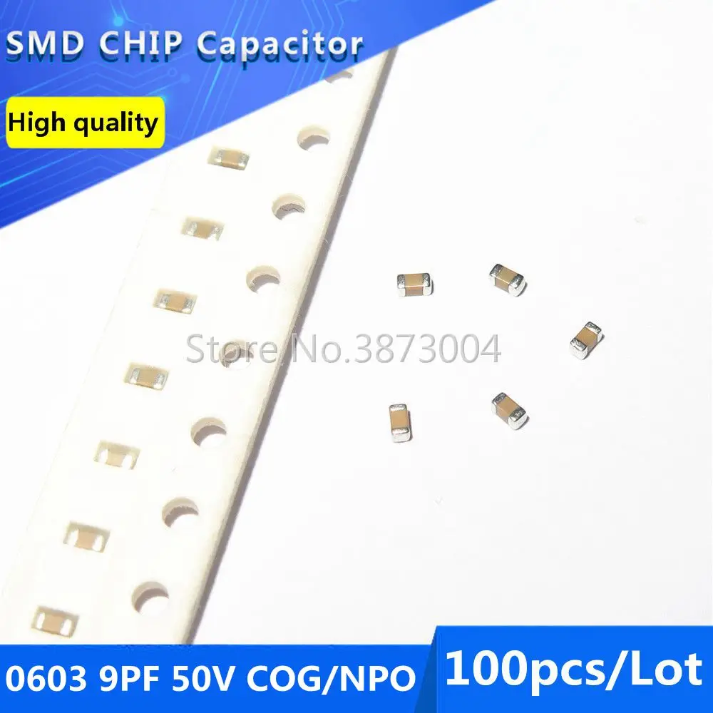 100 шт. 0603 9PF 50 в COG/NPO 0.5% X7R SMD чип конденсатор|Регуляторы напряж./стабилизаторы| |