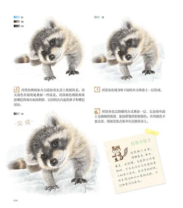 Рисунок животных цветной карандаш эскиз Книга |